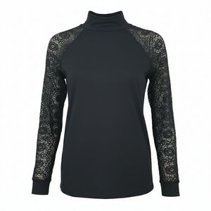 Storm Lace Sleeve Mock-Neck Whimsigoth Dark Romantic Blouse Size Medium